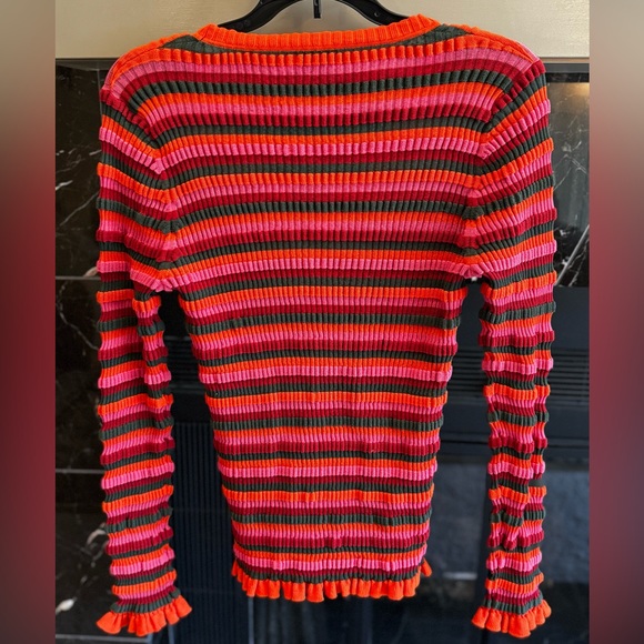 Molly Goddard Aara Horizontal Stripe Cardigan Size L Retail $380.00 - Picture 7 of 12
